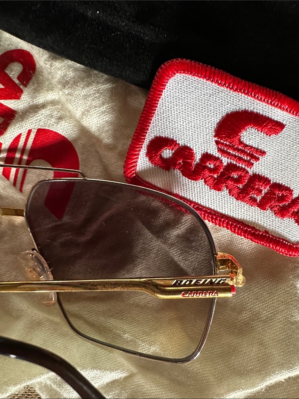 Vintage Boeing Carrera Gold and Silver Frame Sunglasses with Dark Lenses - Picture 3 of 8